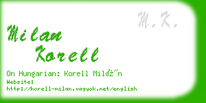 milan korell business card